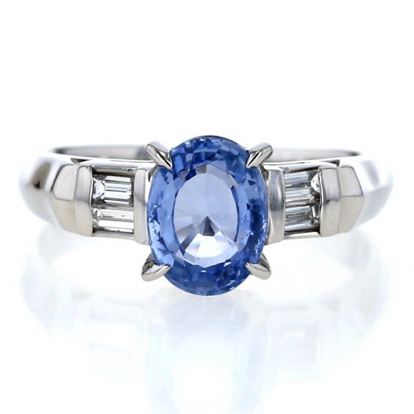 Pt850 プラチナ リング サファイア 1.83ct ダイヤモンド 0.14ct 