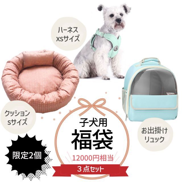 福袋 ペット用 子犬用 ハーネス クッション リュック キャリーバッグ お出掛けリュック 犬用 猫用 プレゼント 犬用キャリーバッグ