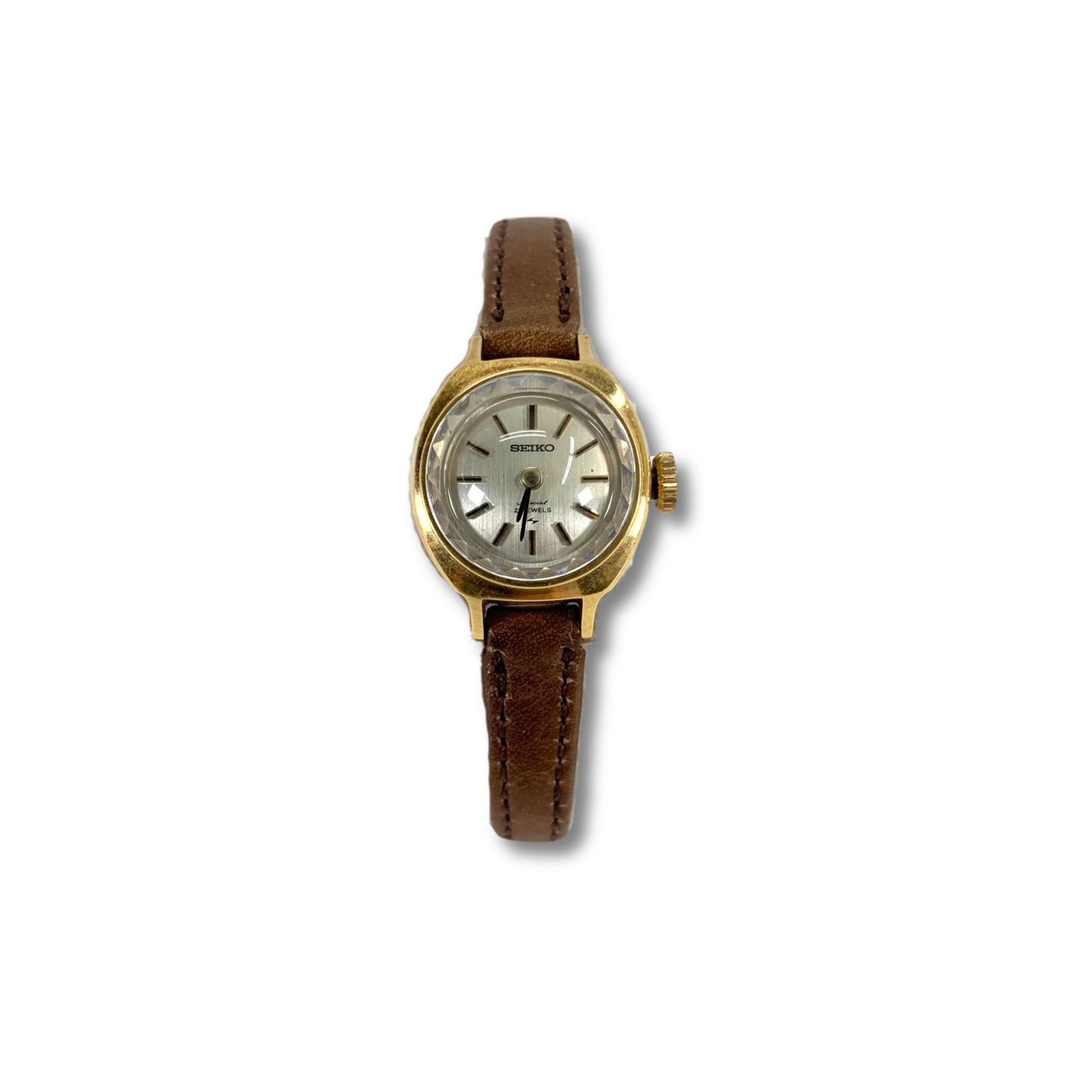 ジャンク品】SEIKO セイコー カットガラス 18K 手巻きレディース腕時計 