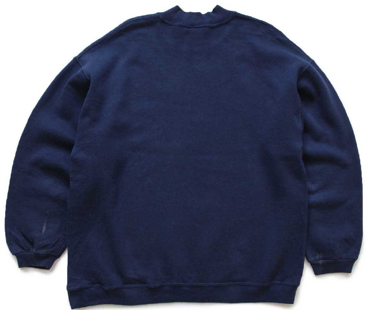 90s USA製 RUSSELLラッセル 無地 モックネック スウェット 紺 L