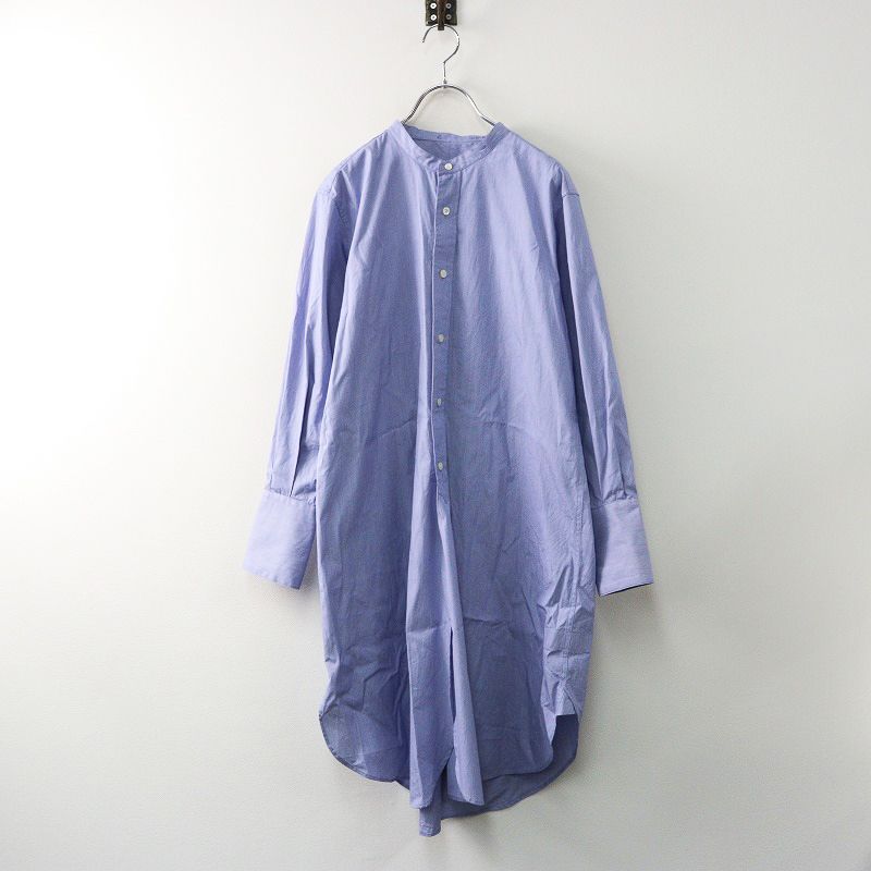 極美品 カレンソロジー Curensology &RC バンドカラーシャツ F/ブルー 
