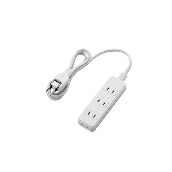 （まとめ）エレコム 電源タップ（雷ガード付き） T-KS02-2410WH【×3
