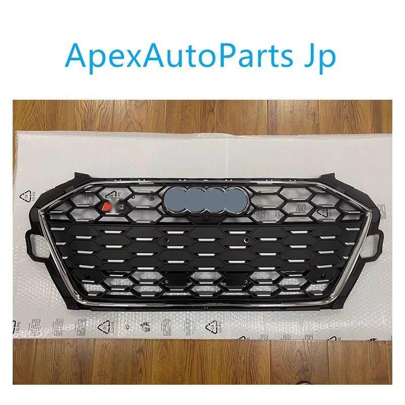 2020- 式 アウディA4 B9.5 S4スタイルフロントグリル S4バンパー用エアインテークグリル グロスブラック エンブレム付き