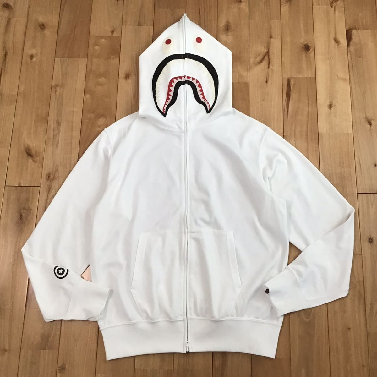 2009年 テリヤキ星人 ジャージ シャーク パーカー Mサイズ a bathing ape BAPE JERSEY shark full zip hoodie エイプ ベイプ NIGO