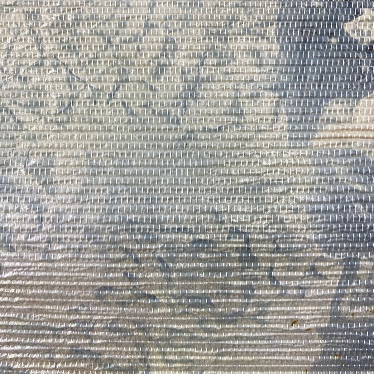 袋帯 美品 秀品 幾何学模様 金銀彩 箔 灰白 六通 正絹 【中古