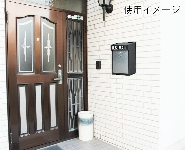 ミリタリー風 鍵付ポスト 215B ＜ポスト 壁掛け 玄関 郵便受け 郵便