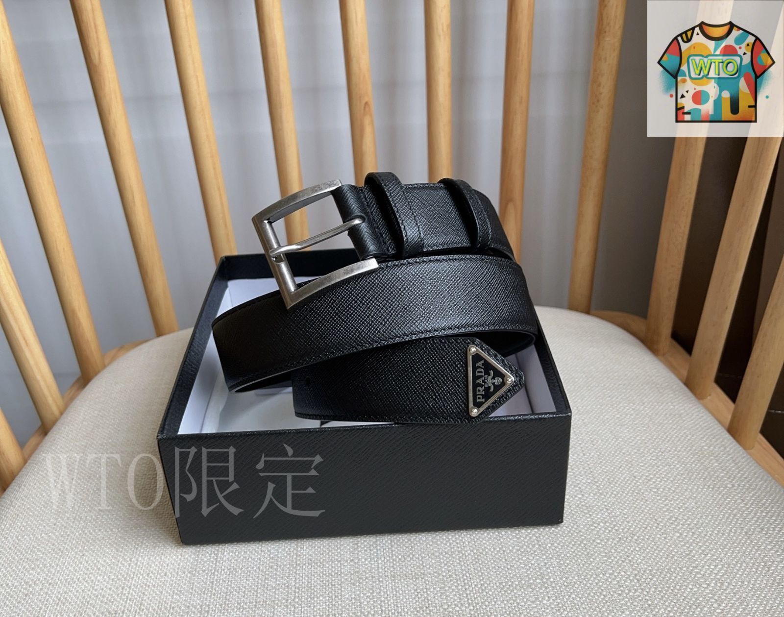 【✨たか✨】　PRADA プラダ　ベルト レザー 三角プレート PRADA プラダ トライアングル ロゴ プレート レザーメッシュ