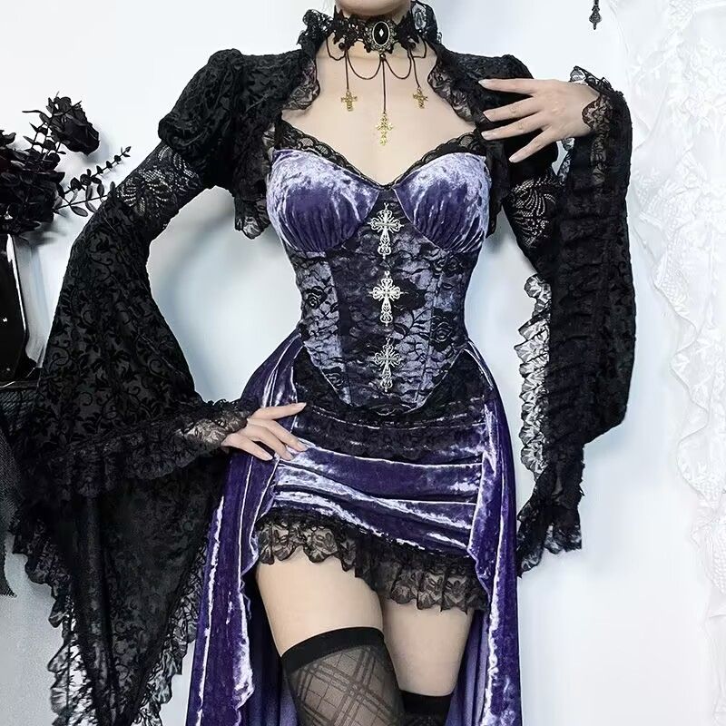 極美品✨ ショートボレロ　羽織り　姫袖　ゴスロリ　黒　高級感 楽天市場】ボレロ ショール ゴスロリ 春 夏 ロリータ