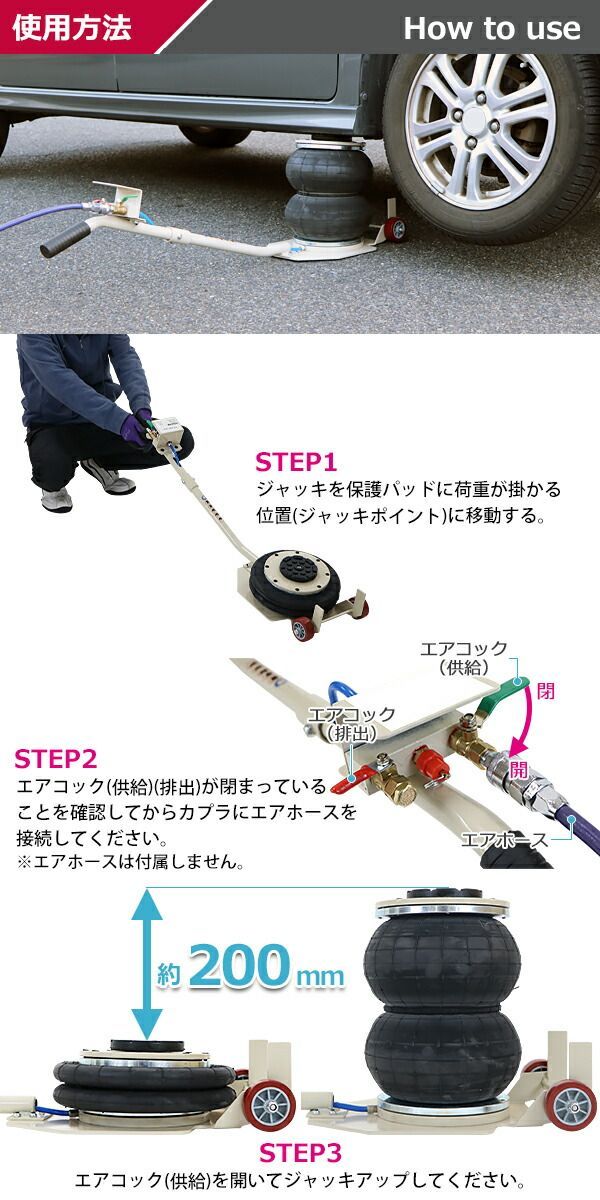 ガレージジャッキ バルーン型