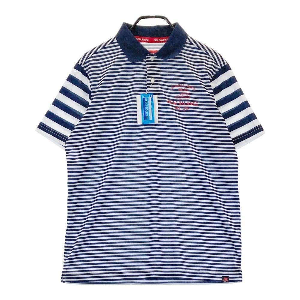 美品 ニューバランスゴルフ ポロシャツ グリーン ボーダー サイズ6 1240101408674_1.jpg