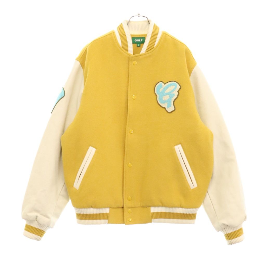 GOLF WANG (ゴルフワン) 20AW DIRT LETTERMAN JACKET ダート レターマン パッチデザイン ジャケット スタジャン イエロー