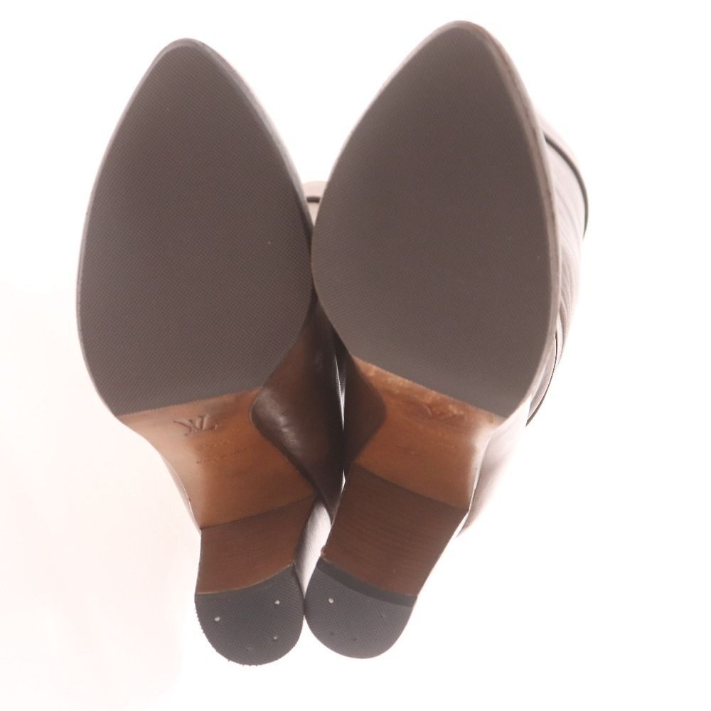 ルイヴィトン ロングブーツ MA0055 革靴 レザー ボタンロゴ イタリア製 レディース 35 1|2 23.0cm相当 ブラウン KIN-KAAI_COM