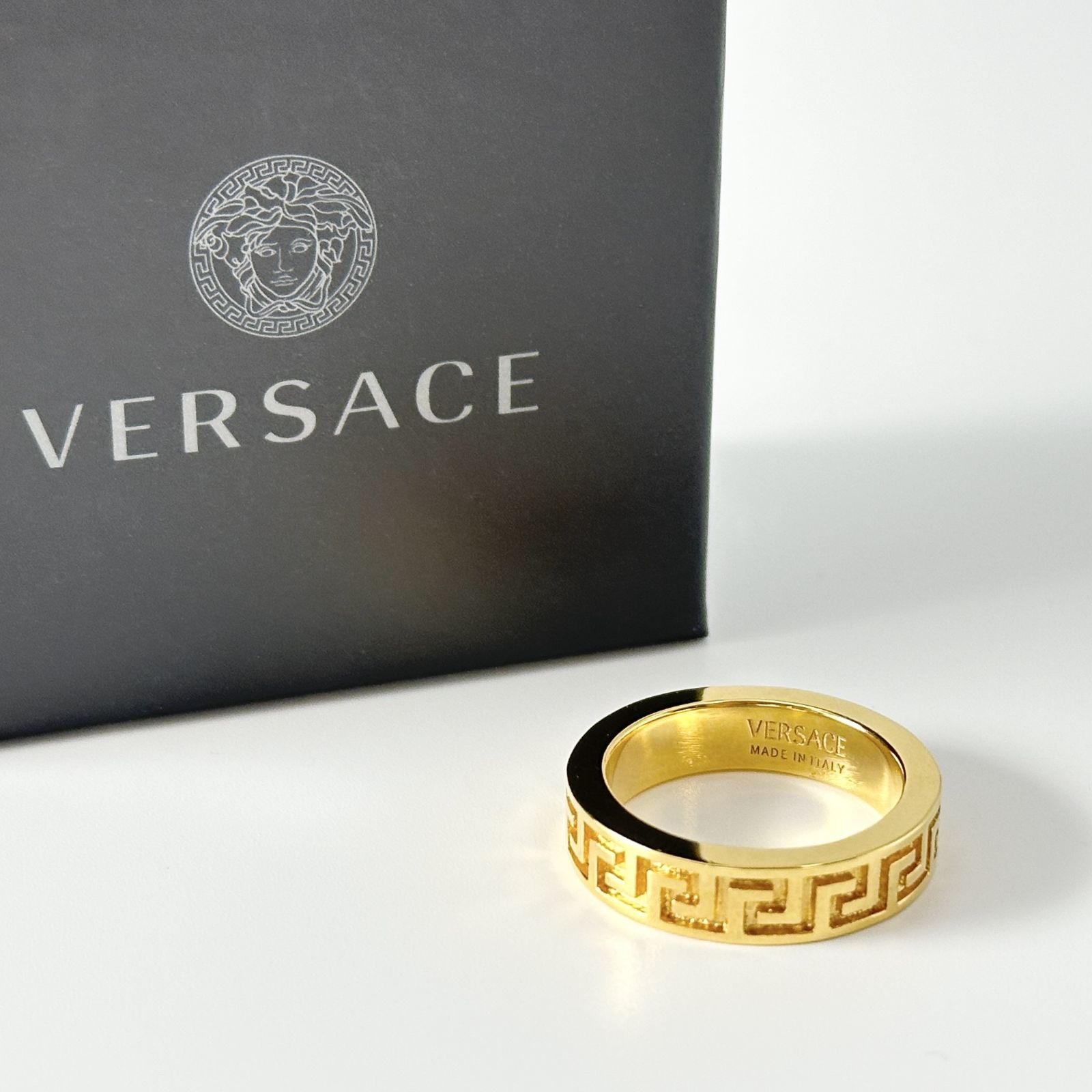 ✨美品✨ VERSACE グリーク ゴールド リング VERSACE ヴェルサーチ リング 指輪 メンズ グリークリング