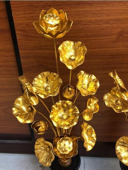 密教 法具 寺院用仏具 供養 常花 アルミ製 1対 高さ 40CM