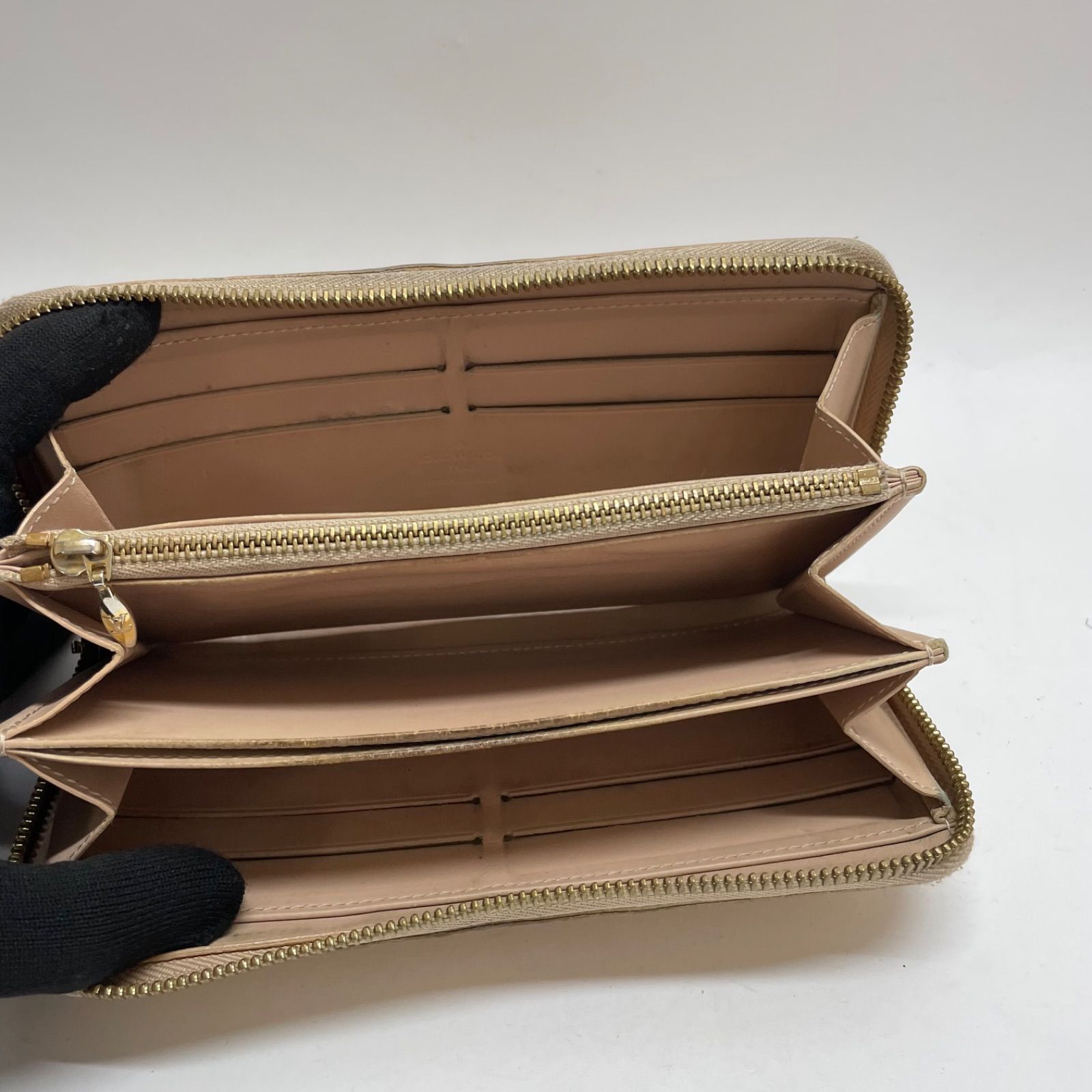 ルイヴィトン 長財布 モノグラム ヴェルニ アマラント ジッピー