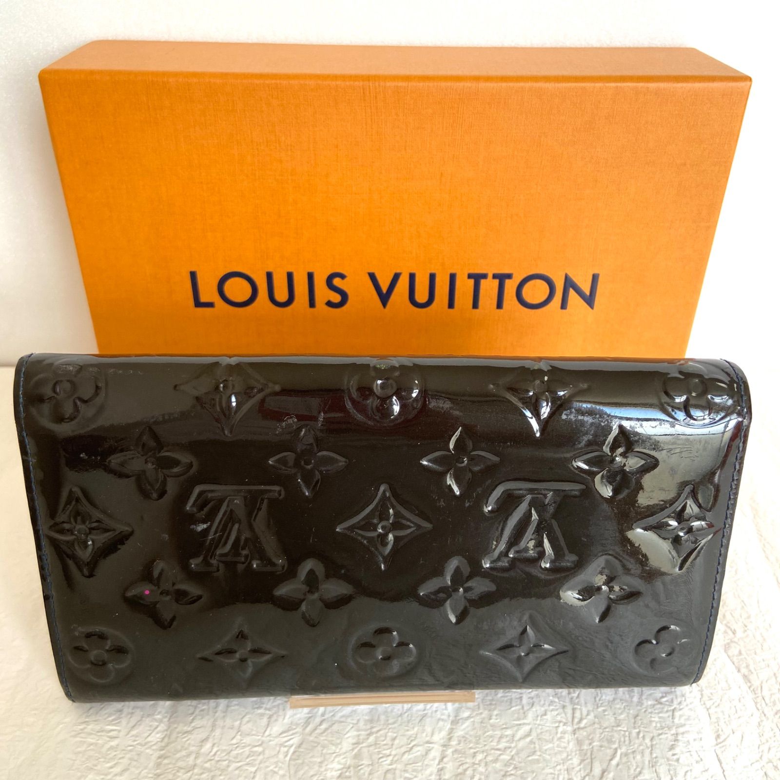 🖤美品🖤LOUIS VUITTON ポルトフォイユ　サラ　モノグラムヴェルニ　長財布　ブラウン茶　シリアルナンバーあり！ルイヴィトン　3