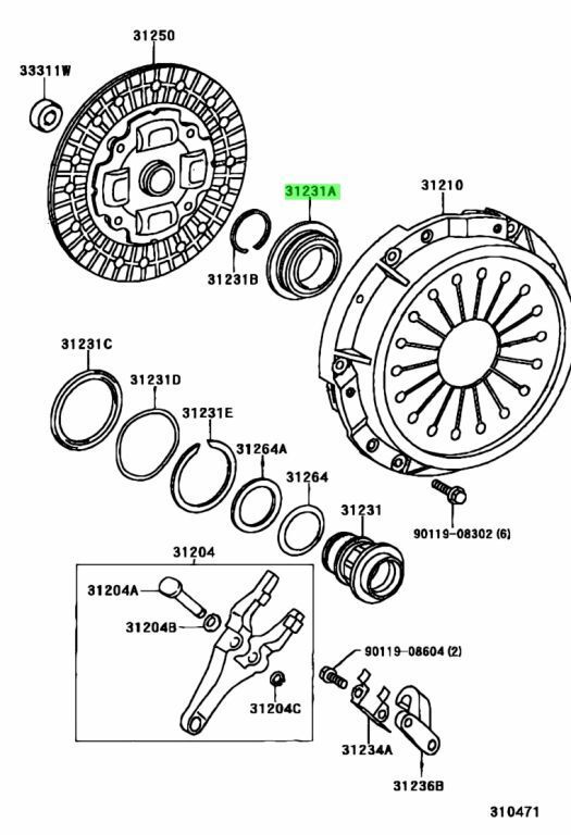 ●未使用 トヨタ JZA70 MA70 スープラ 純正 クラッチ レリーズベアリング TOYOTA clutch release hub bearing