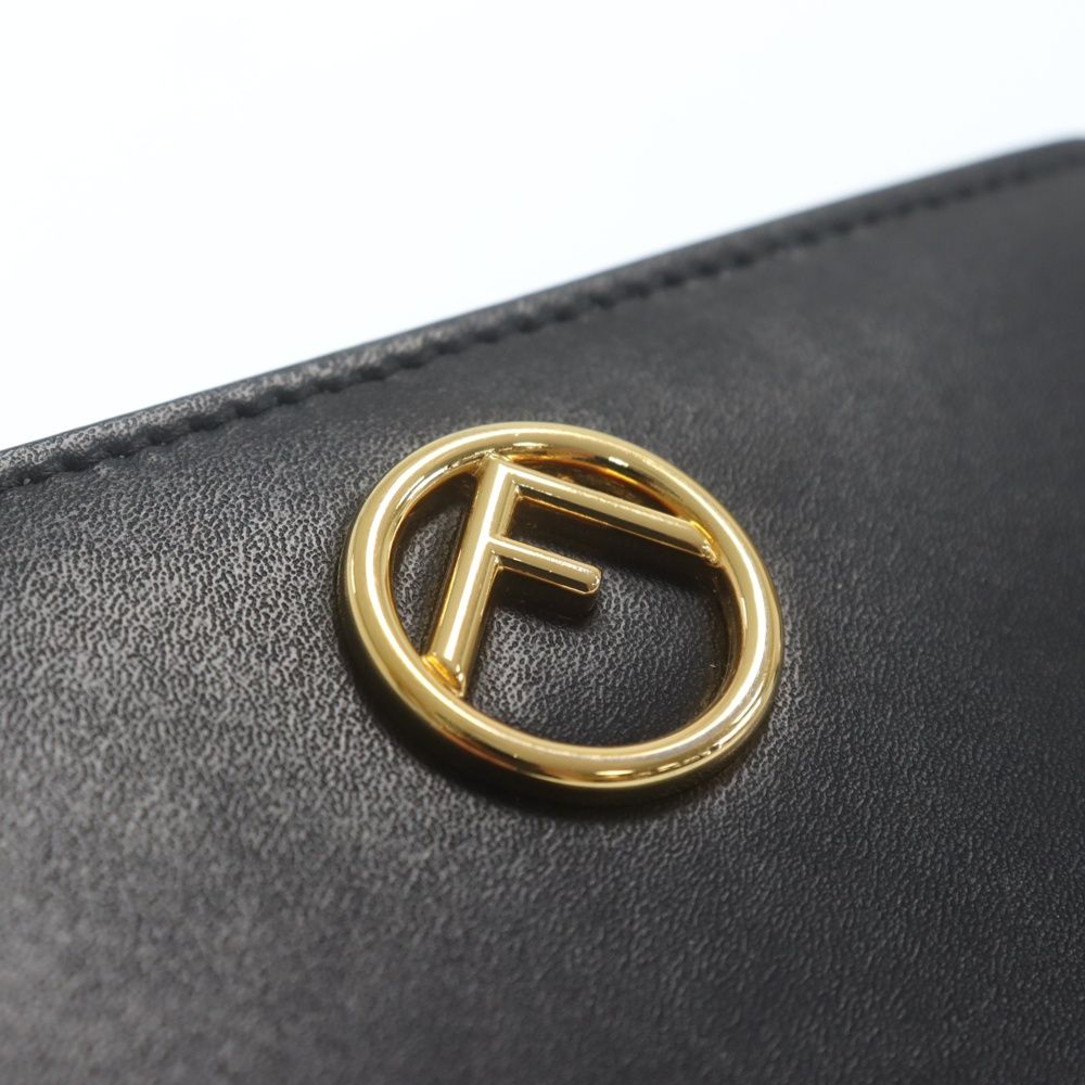 FENDI (フェンディ) エフイズフェンディ モチーフ コンパクトウォレット 二つ折り財布 ブラック 8M0387 A0KK F0KUR