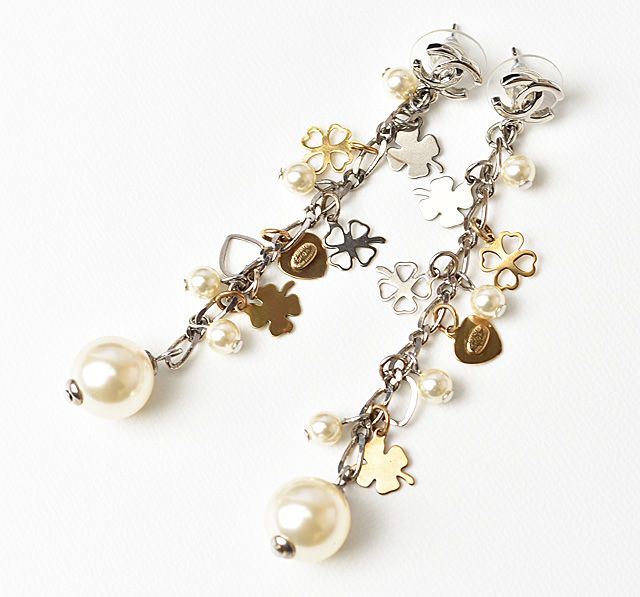 シャネル ピアス CHANEL クローバー/ハートモチーフ スイングパール