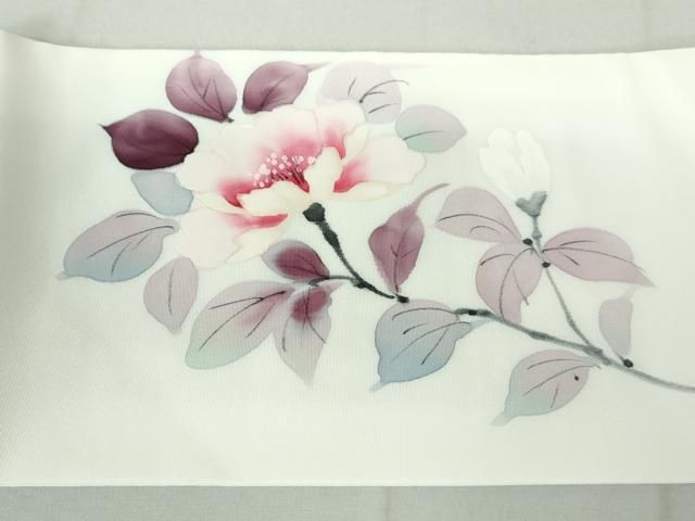 平和屋着物●九寸開き名古屋帯　作家物　枝椿　金彩　正絹　逸品　未使用　CAAX1573hy 平和屋着物○九寸開き名古屋帯 作家物 枝椿 金彩 正絹 逸品