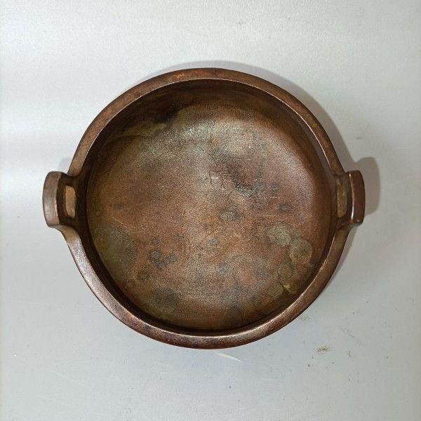銅器 香炉 宣徳炉 三足直耳炉 挿香炉 焼香炉 仏堂仏具 工芸品