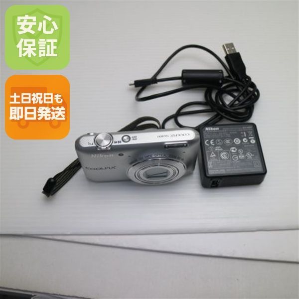 美品 NIKON COOLPIX S6400 箱.付属品あり シルバー 超美品 COOLPIX S6400 クリスタルシルバー 即日発送 デジカメ