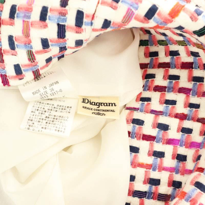 ダイアグラム グレースコンチネンタル マルチツイードワンピース ミニ 半袖