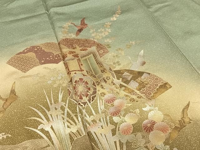 平和屋着物○上質な紬 枝花文 ろうけつ染め 正絹 逸品 未使用 CAAS9357th