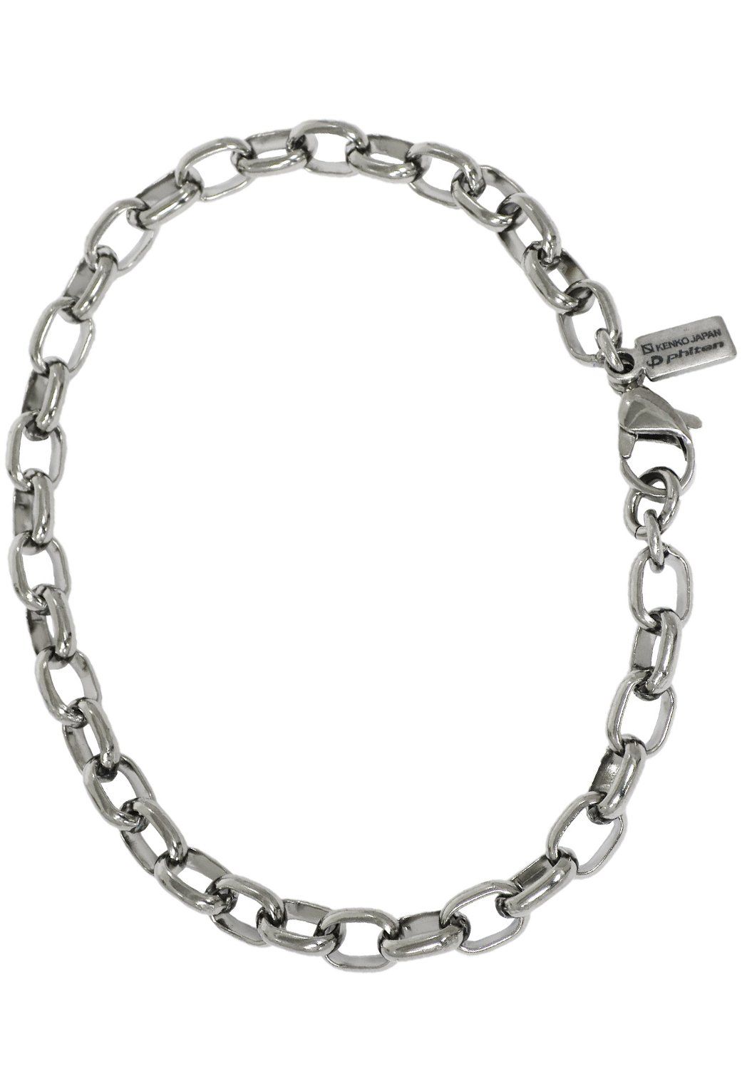 限 定 品 チタン ファイテン phiten チェーン ブレスレット 長甲丸 長さ17～19cm 18cm 幅5.3mm 金属アレルギー 対応 健康ブレスレット