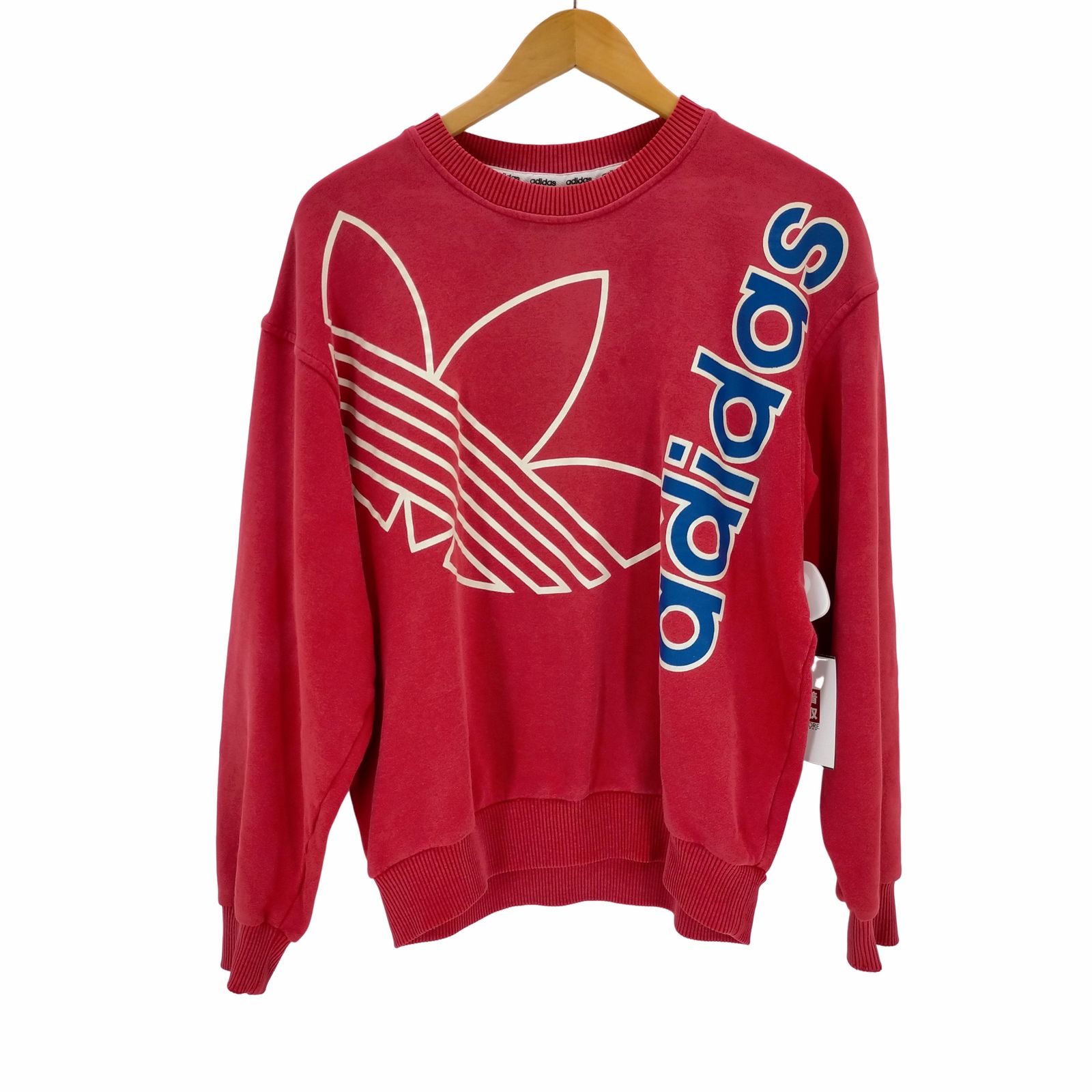 アディダス adidas 80s~90s デサント製 トレフォイルロゴ クルーネック 