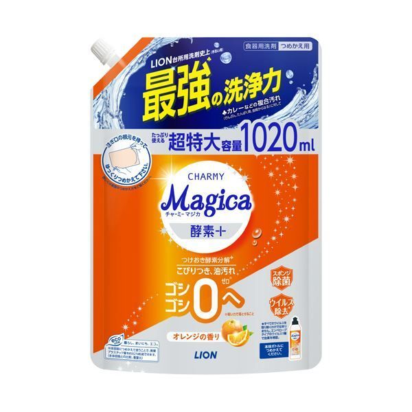 まとめ ライオンCHARMY Magica 酵素プラス オレンジの香り つめかえ用 特大 1020mL 1本 ×10セット