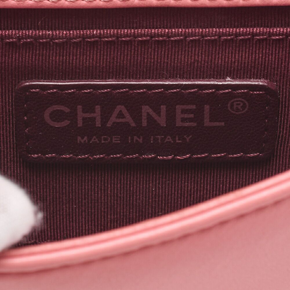 CHANEL シャネル チェーンショルダー デカココ プッシュロック ラムスキン×プラスチック ピンク シルバー金具 ブランド DECORATOM_COM_BR