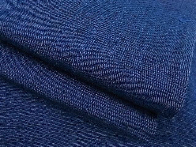 平和屋-こころ店男性　紬　単衣　藍鉄色　正絹　逸品　AAAF4191Ack