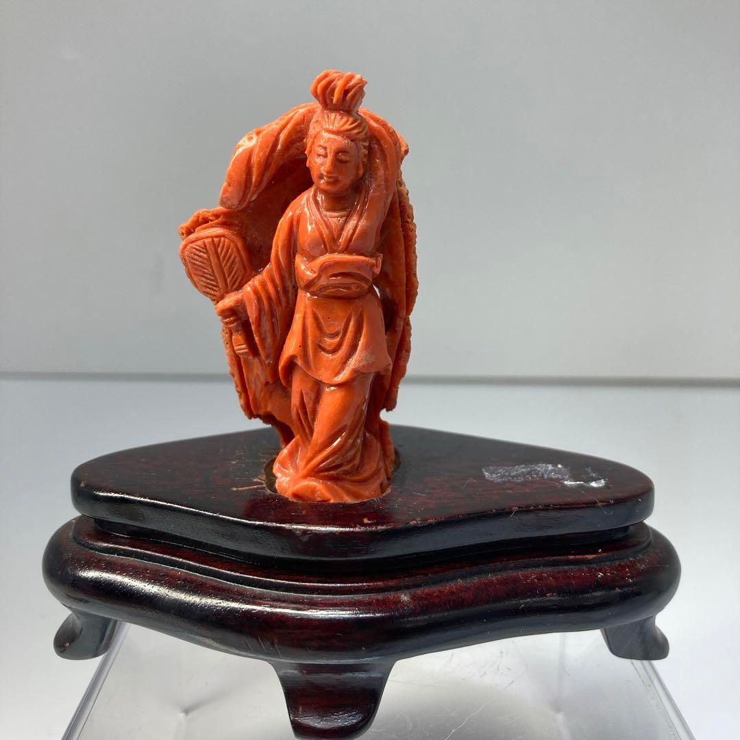 本赤珊瑚 観音像 115g/高さ9.5㎝（台込）東Y6-0222☆2Fトウル - メルカリ