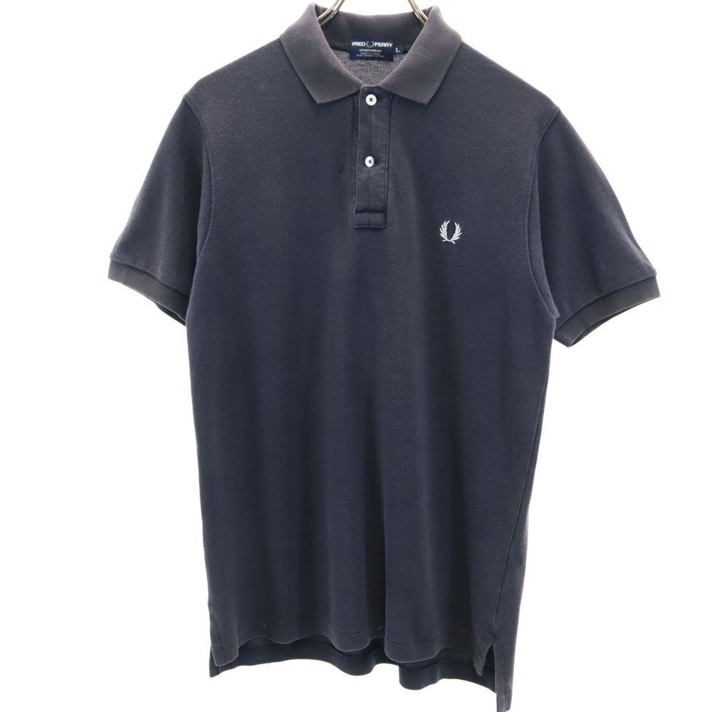 極美品 フレッドペリー ポロシャツ 半袖 鹿の子 インディゴ XLサイズ 月桂樹 希少☆00s FRED PERRY FZ1103 ポロシャツ 半袖 鹿の子 刺繍ロゴ