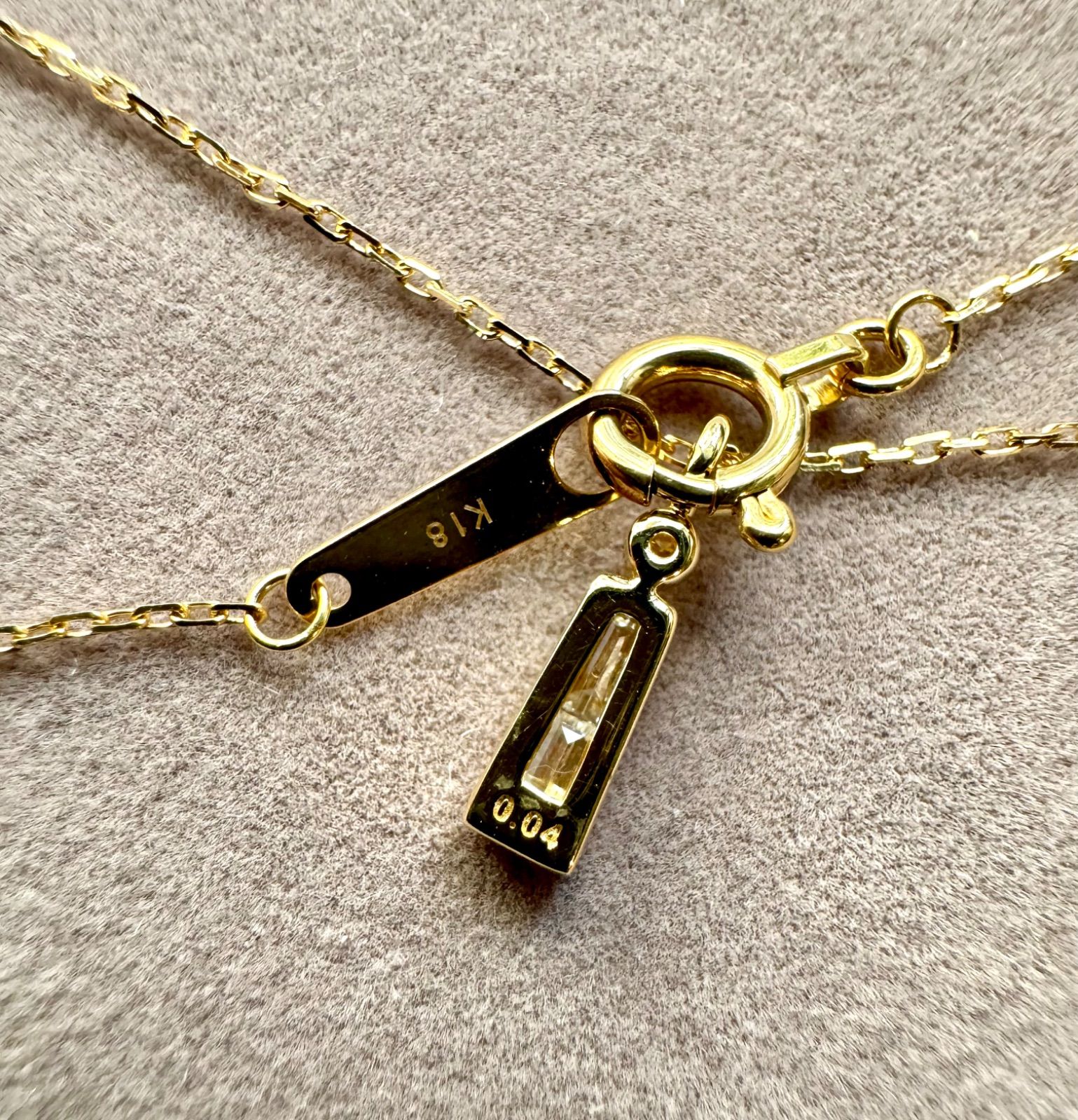 agete◇K18YG*テーパーダイヤモンドネックレス*アガット - メルカリ 