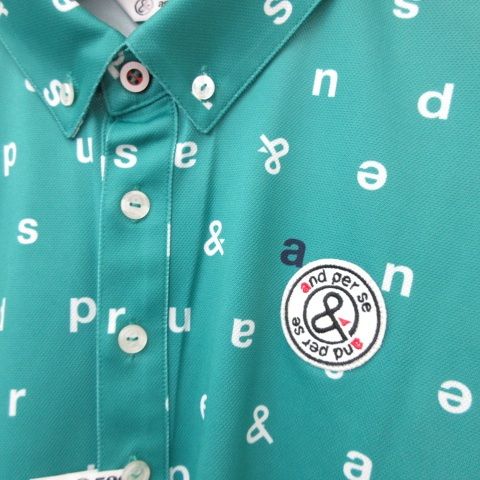 アンパスィ and per se ゴルフ スポーツウエア ポロシャツ 半袖 ボタン