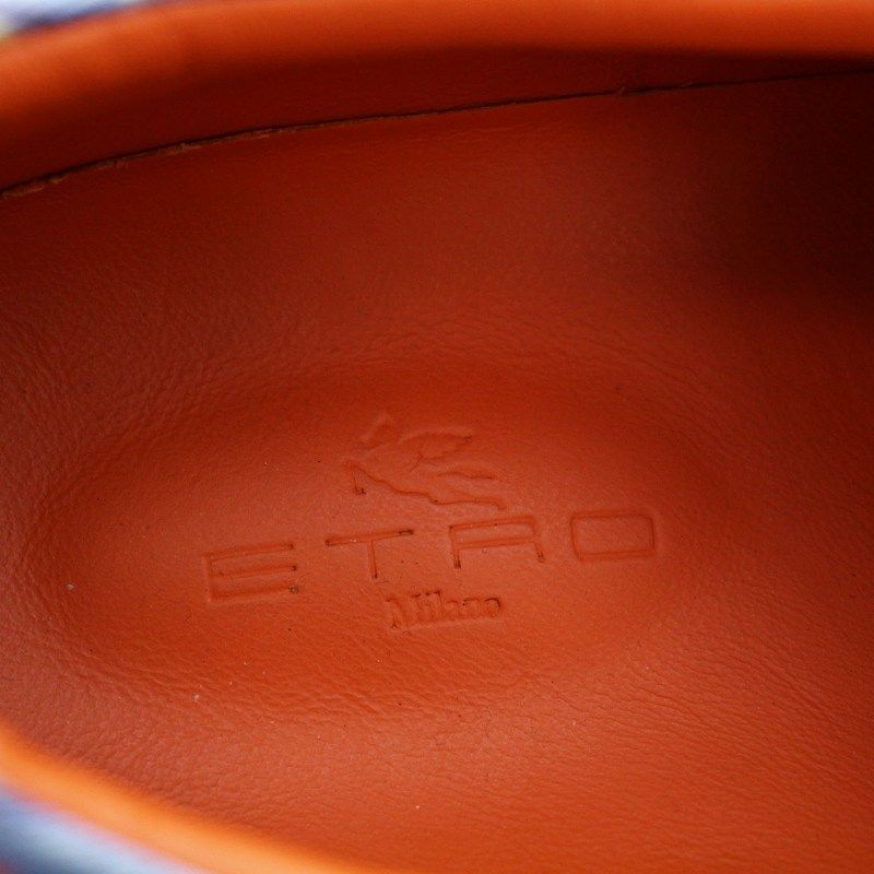 国内発送 ETRO スリッポン 42 エトロ ETRO スリッポン 総柄 スニーカー 42 青 ブルー /☆G