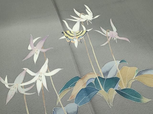 平和屋本店□極上 十日町 加賀草木友禅の第一人者 田村哲彦 訪問着 花