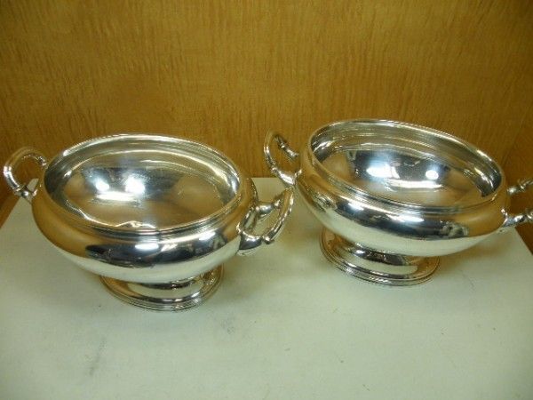 洋白銀（ニッケルシルバー）◇スープポット◇4台【中古品】□A-492