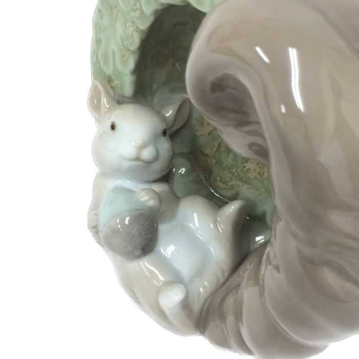 リヤドロ LLADRO ナチュラルフレーム リス フィギュリン 置物 中古