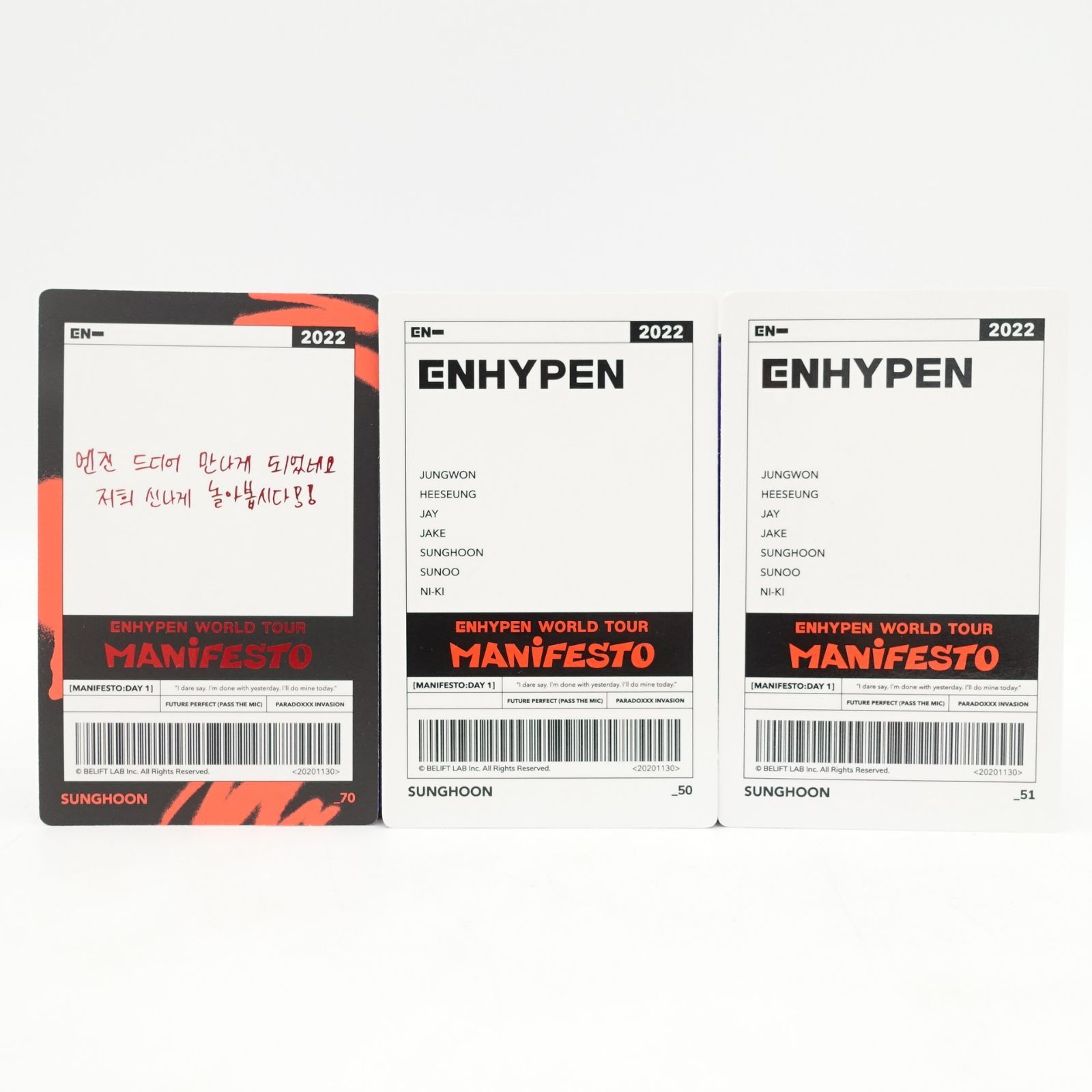 ENHYPEN ソンフン manifesto ワールドツアー トレカ フォト カード