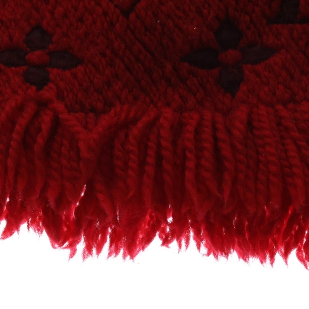 ルイ・ヴィトン エシャルプ ロゴマニア マフラー ストール レッド ルイ