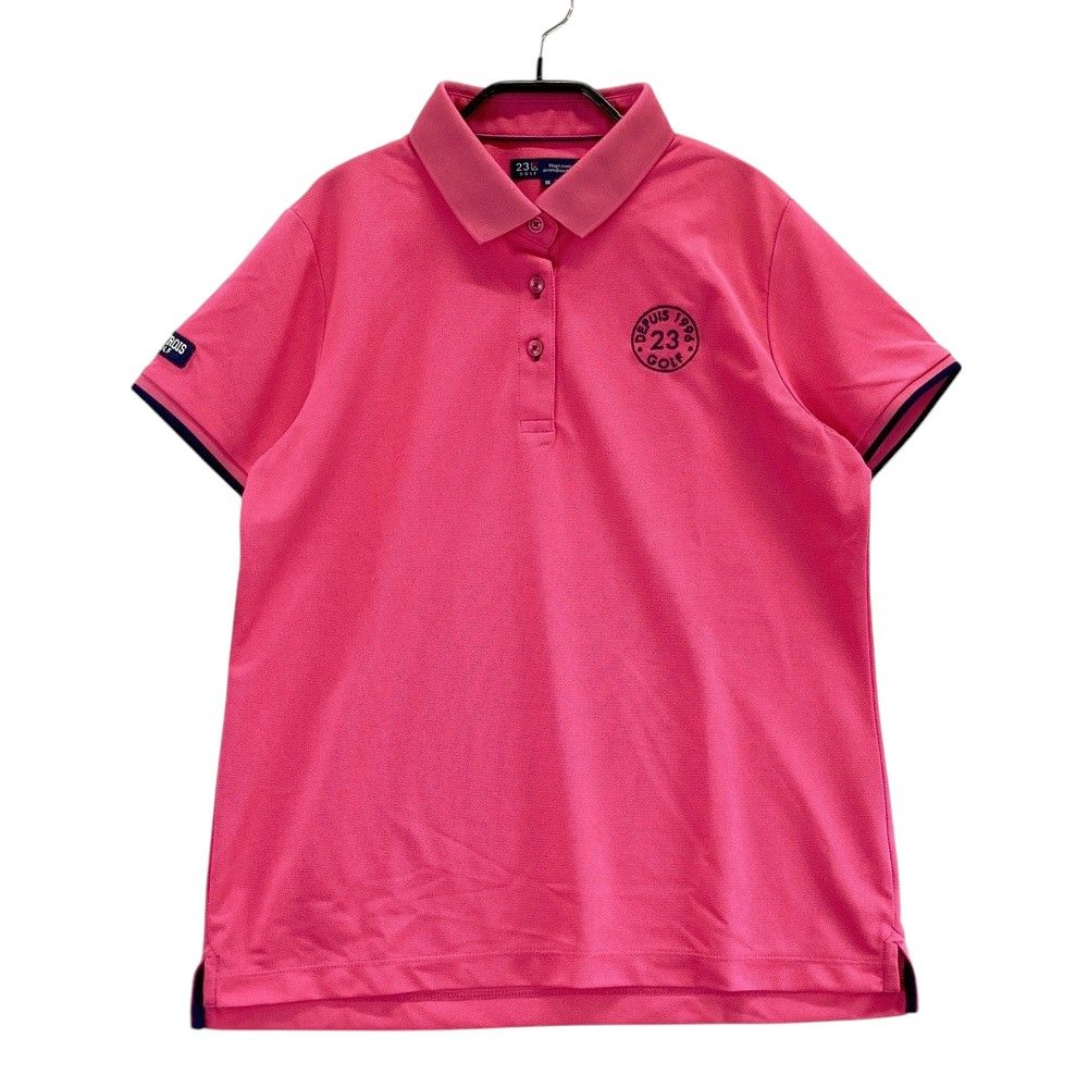 サイズ：L 23区GOLF ニジュウサンクゴルフ  半袖ポロシャツ  ブルー系 [240101378957] ゴルフウェア メンズ ストスト 23区GOLF ニジュウサンクゴルフ 半袖ポロシャツ 総柄 ブルー系 L