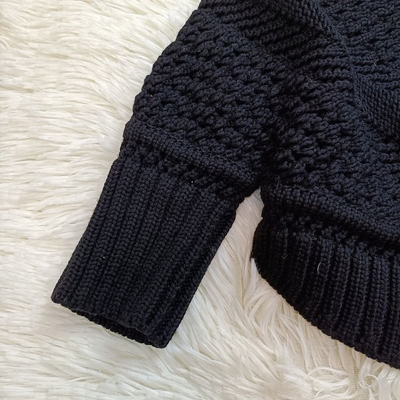 Salvatore Ferragamo サルヴァトーレフェラガモ ポンチョ ニット セーター トップス S ウール ブラック 黒 ハイネック 秋冬 ケープコート SIROKUMA-CORPORATION_COM