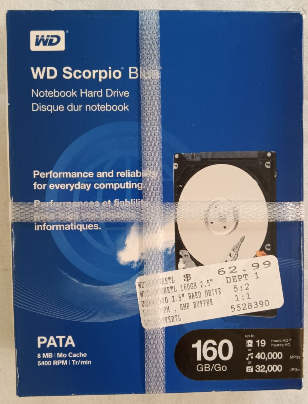 Western Digital 160Gb Notebook Hard Drive - Scpio Blue - WD1600VERTL