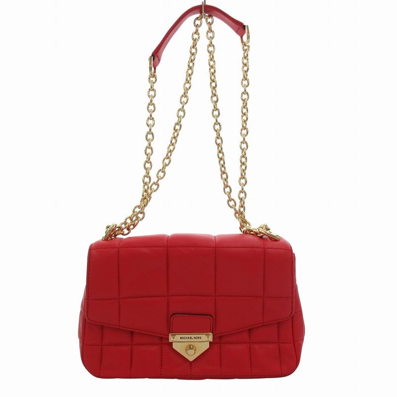 マイケルコース　チェーン ハンド&ショルダーバッグ　赤 マイケルコース MICHAEL KORS SOHO チェーンショルダー バッグ