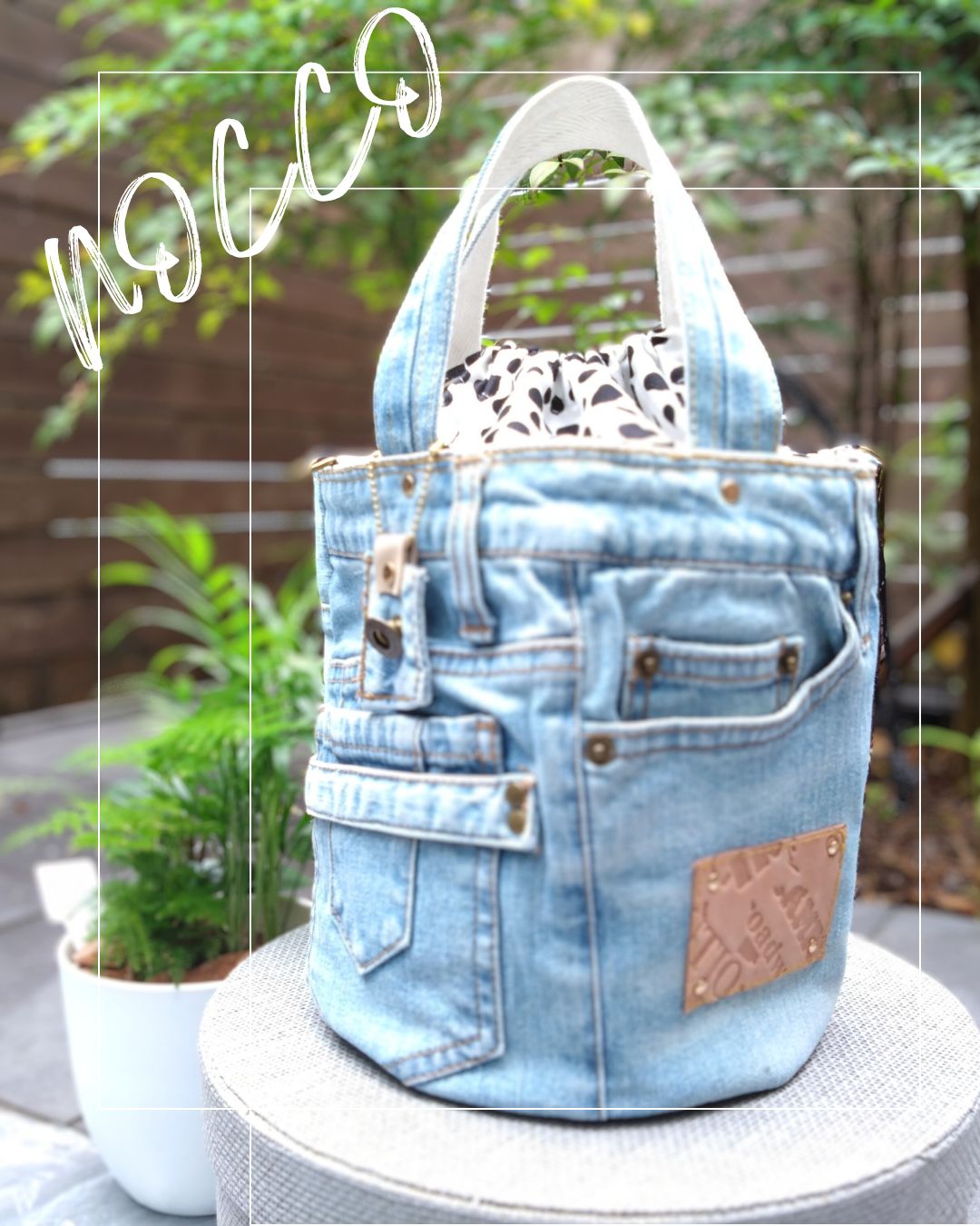 №849【DENIM✖️リングハンドルバッグ⚮̈】デニムリメイクバッグ №849【DENIM✖️リングハンドルバッグ⚮̈】デニムリメイクバッグ