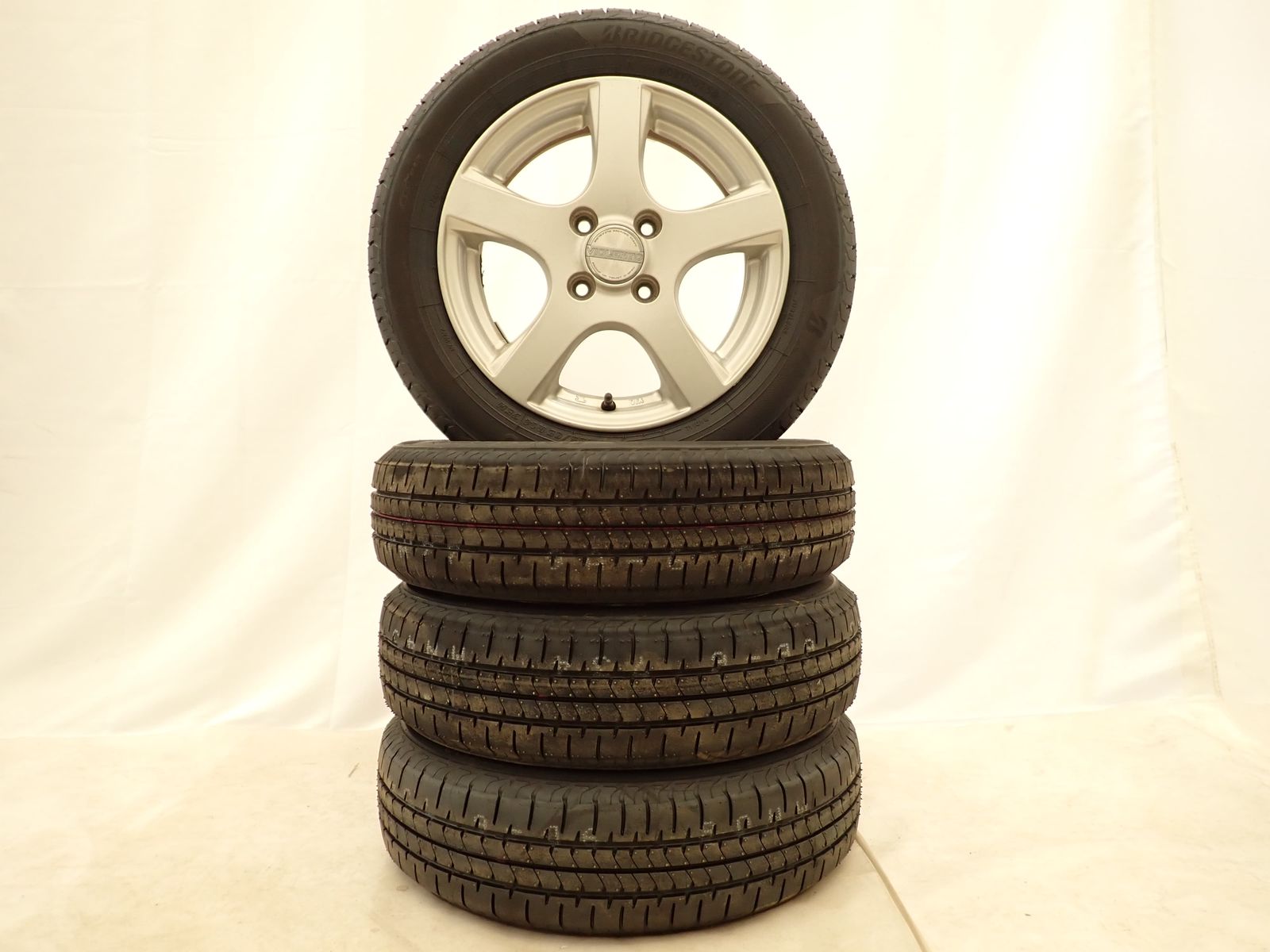 夏4本価格 製 会社宛 155|65R14×4.5J 75H ブリヂストン ECOPIA NEWNO アルミ N-BOX サクラ デリカミニ NO D5895