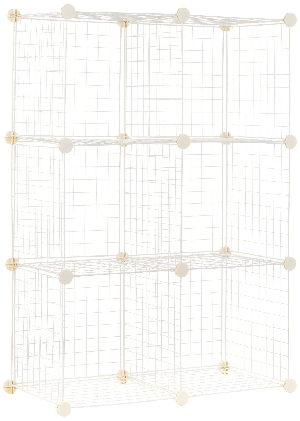 ベーシック 収納棚 6キューブワイヤー ホワイト 37cmx114cmx77cm